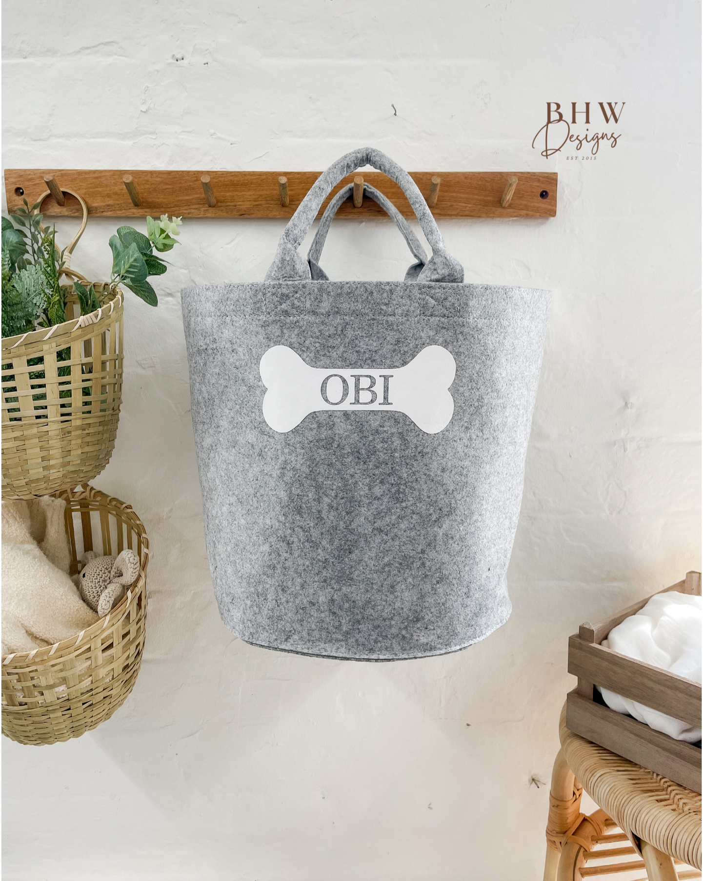 Personalised Dog Felt Trug