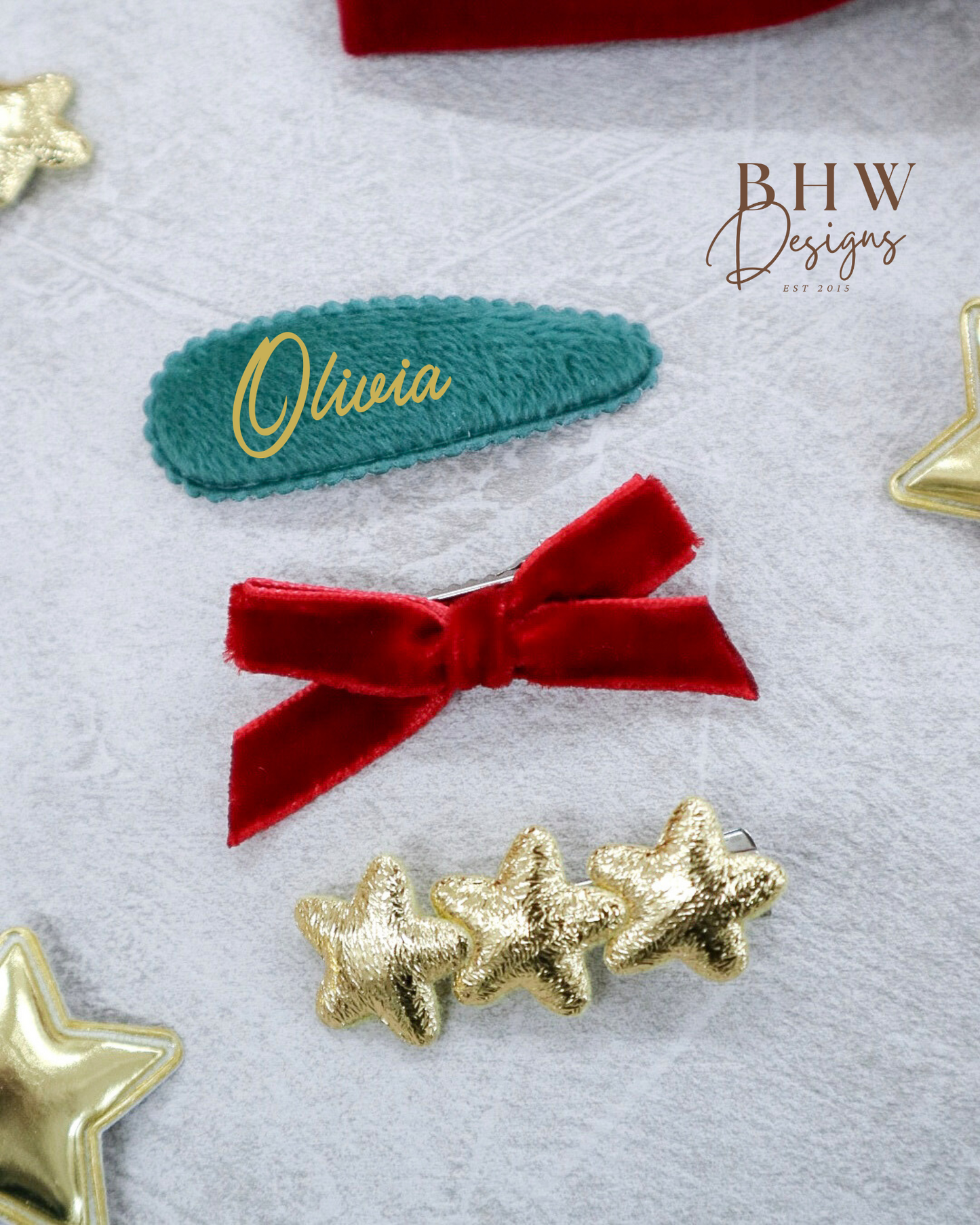 Personalised Name Hair Bow & clip set