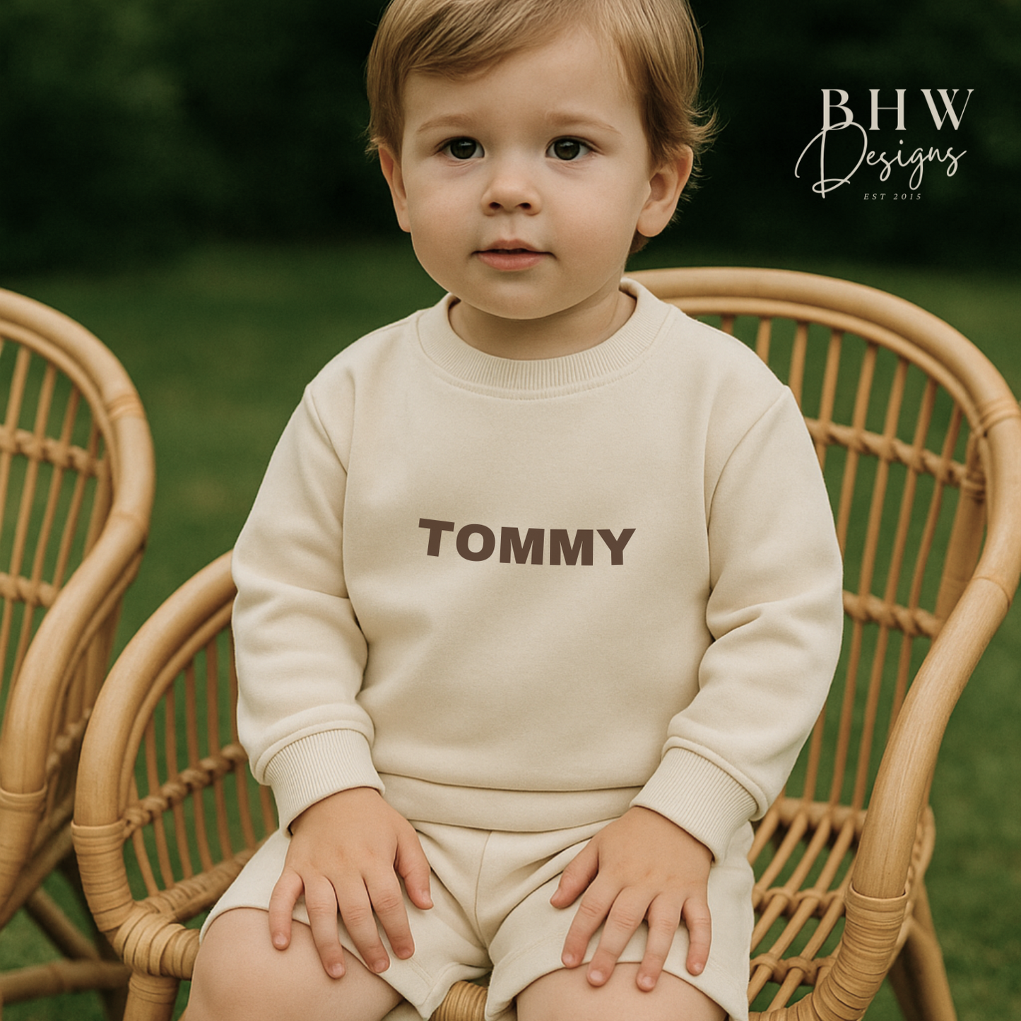 Personalised Sweatshirt and Short Jersey Set - Vanilla
