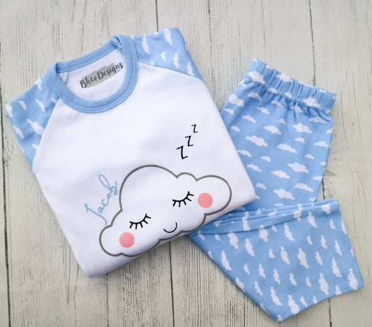 Personalised Blue cloud Children' Pyjamas