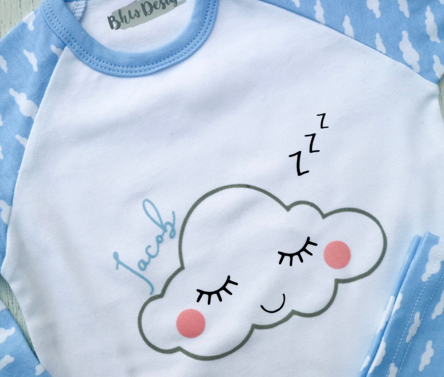 Personalised Blue cloud Children' Pyjamas