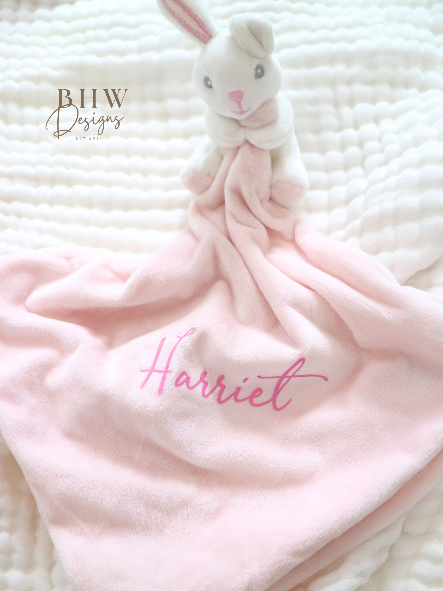 Personalised Bunny Rattle Comforter