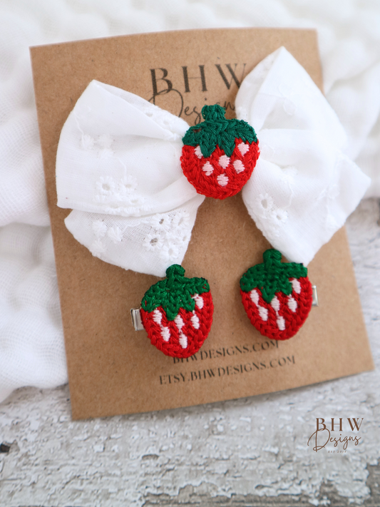 Girl's Strawberry Hair bow Set
