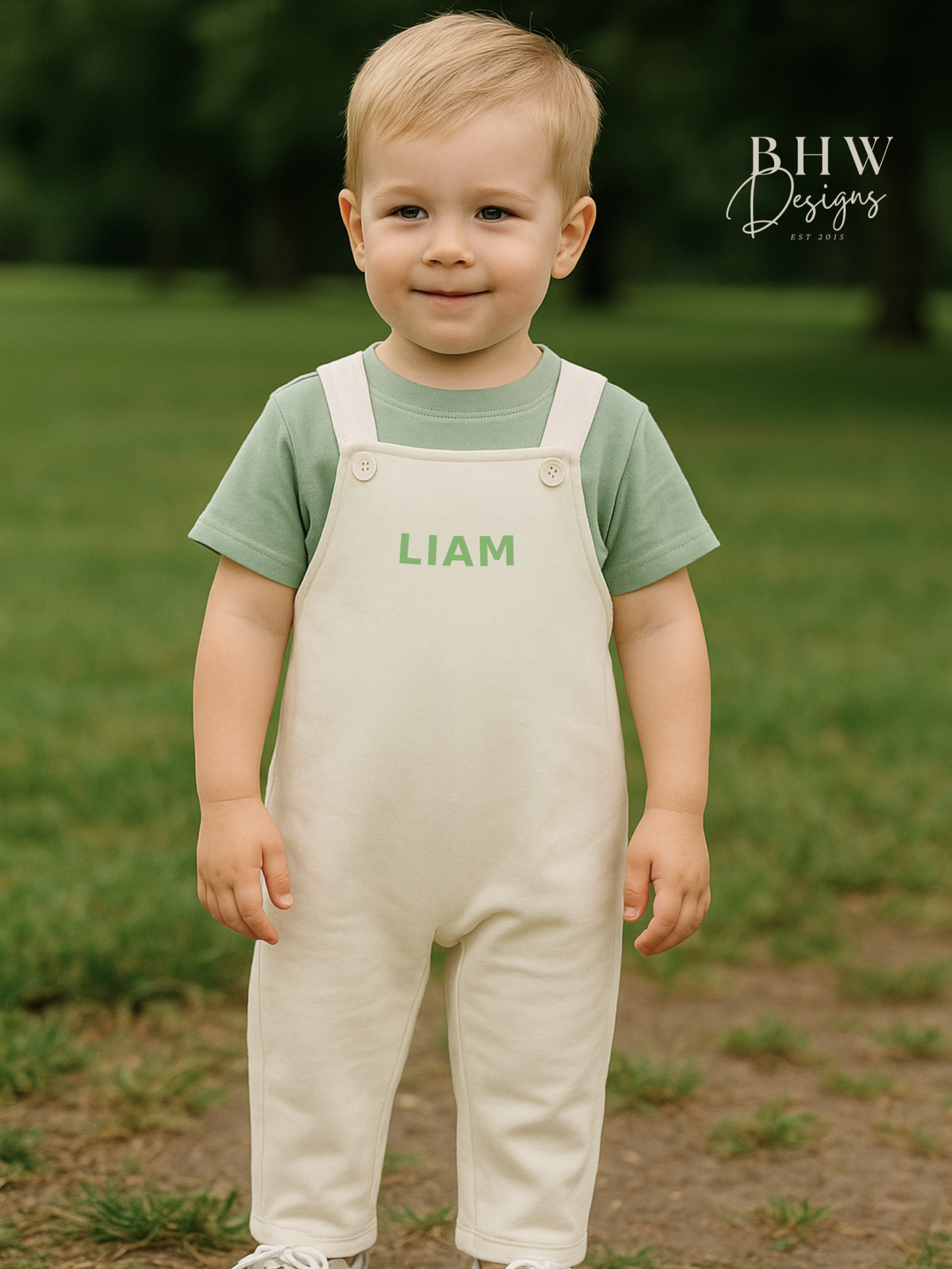 Personalised Dungarees - Vanilla