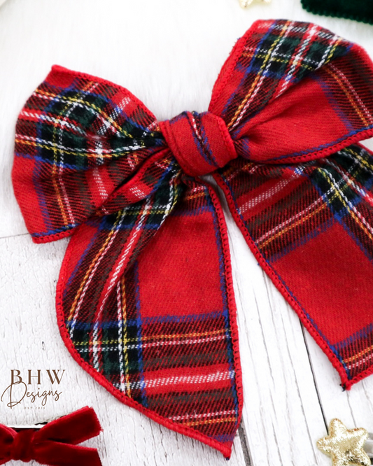 Large Tartan Hair Bow