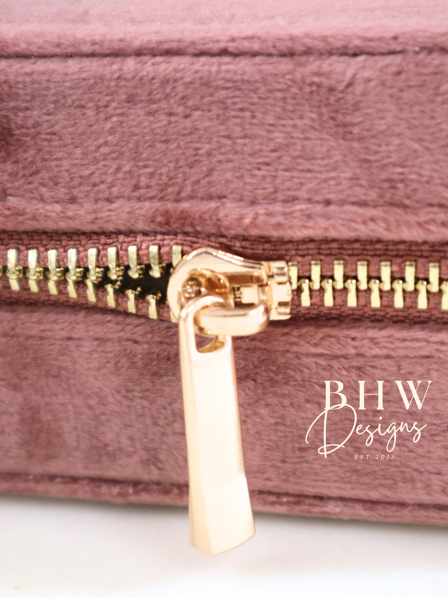 Personalised Velvet Jewellery Case - Rose Quartz