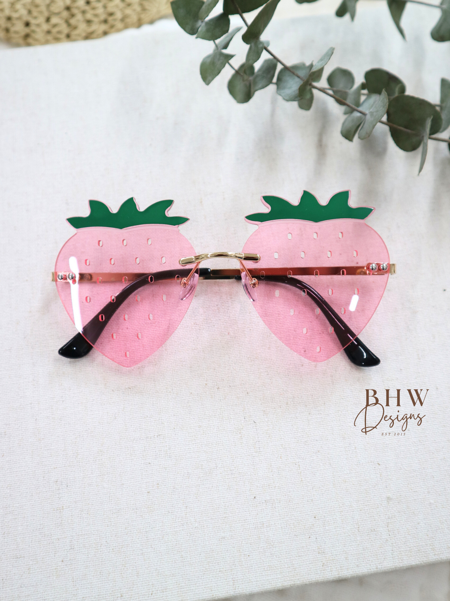 Children's Strawberry Sunglasses - Red or Pink