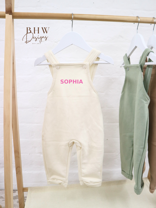 Personalised Dungarees - Vanilla