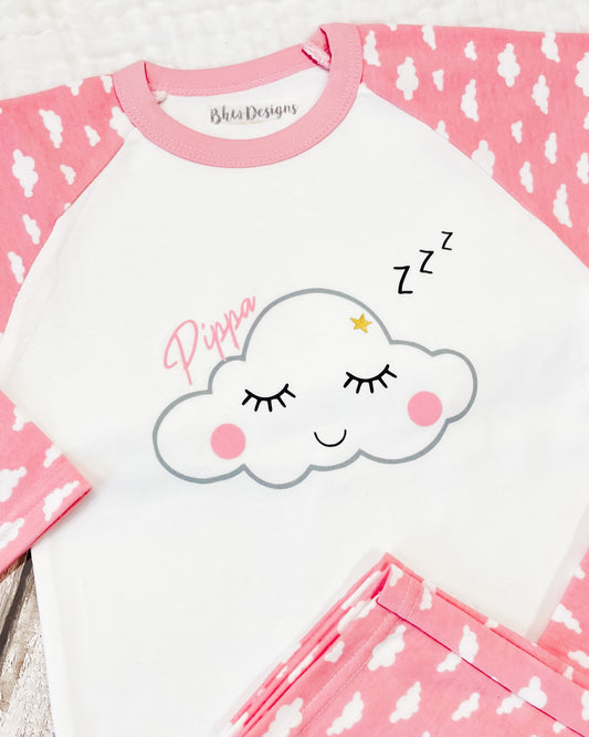 Personalised Pink Cloud Pyjamas
