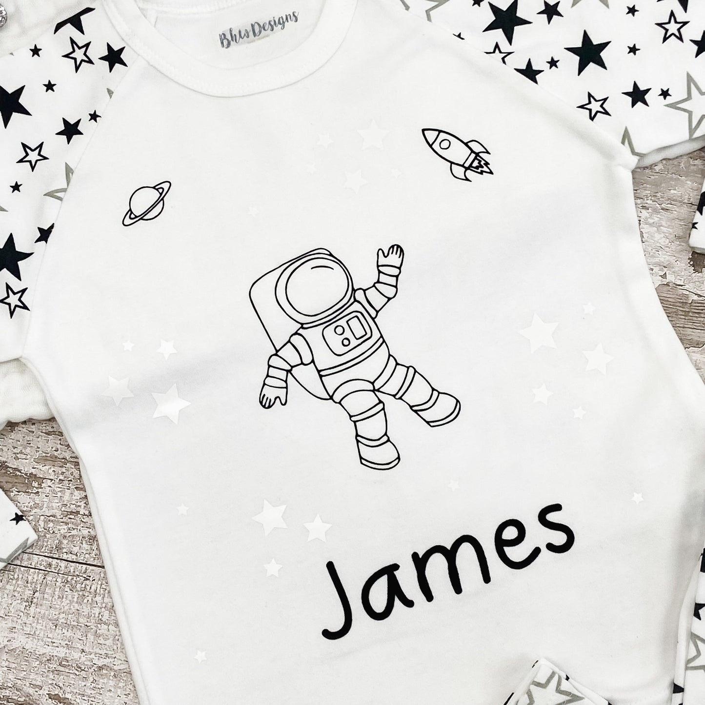 Personalised Children's astronaut Glow in the Dark Pyjamas