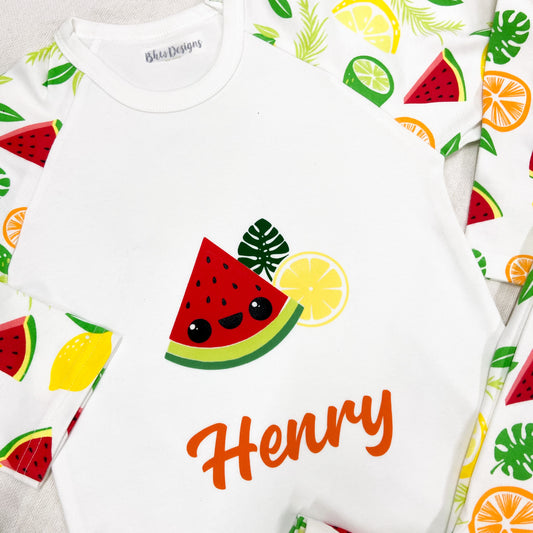 Personalised Children's Fruit Pyjamas