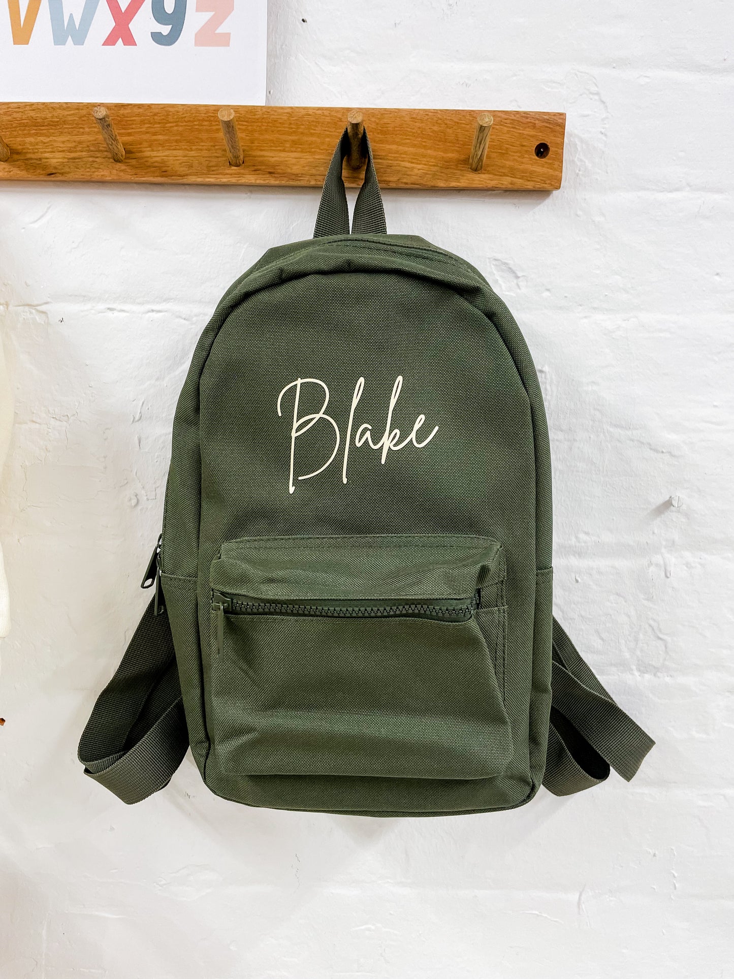 Personalised Kid's Mini Backpack - Olive Green