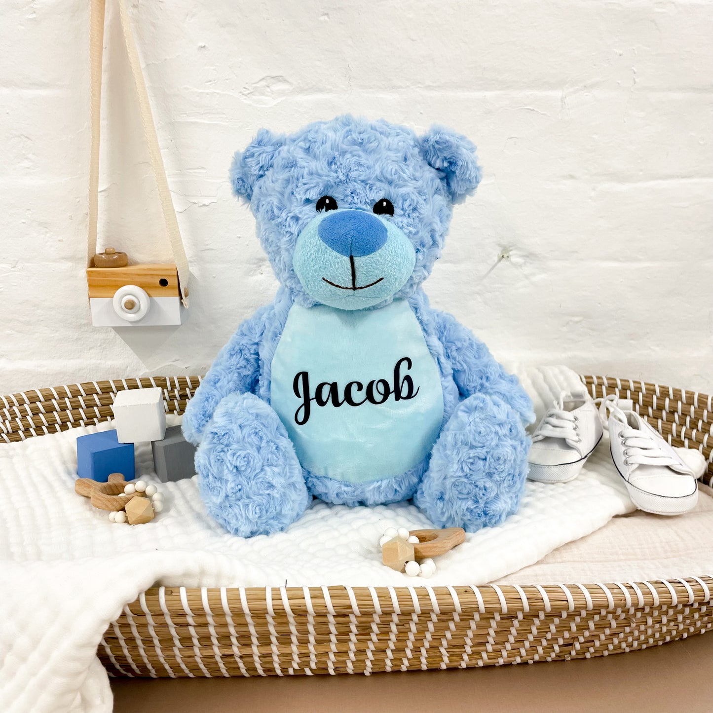 Personalise Blue Teddy Soft Toy