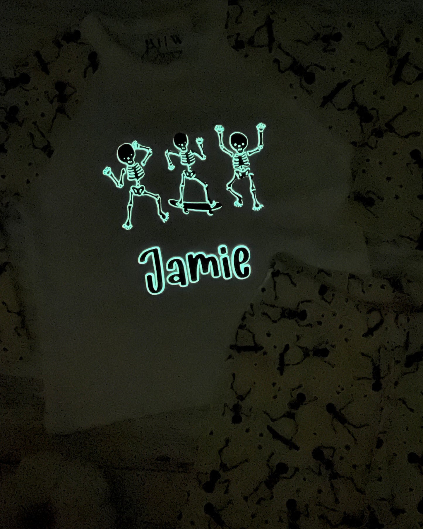 Personalised Glow in the Dark Skeleton Halloween Pyjamas