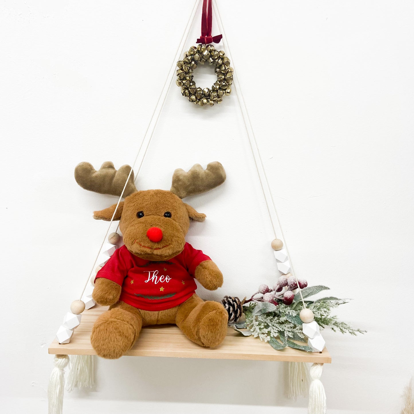 Personalised Brown Reindeer Teddy with T-shirt