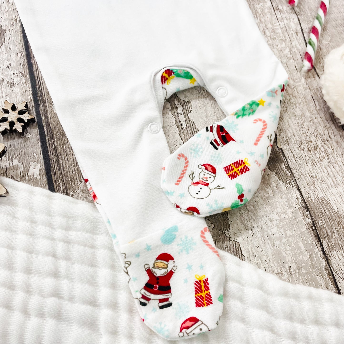 Baby Personalised Milk and Cookies Christmas Print Bodysuit