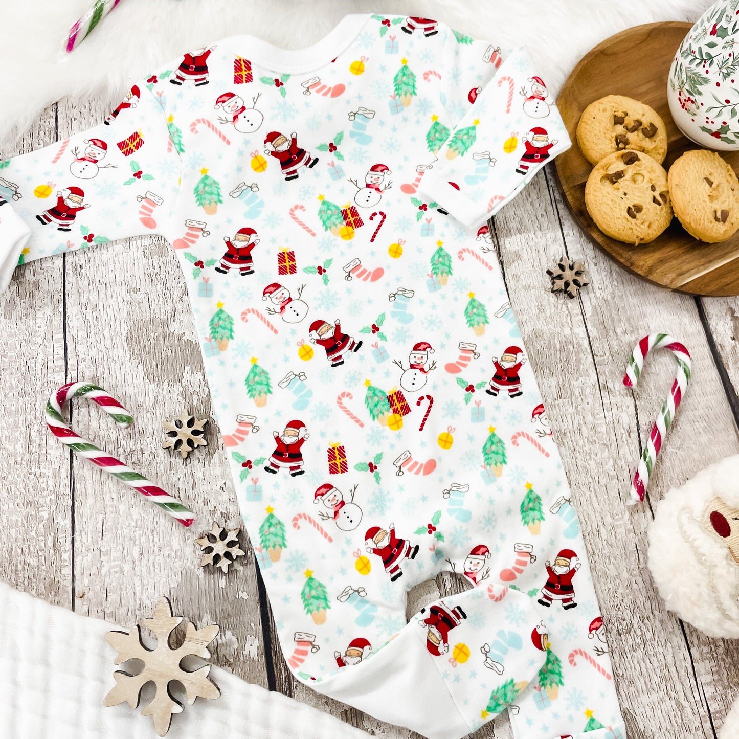 Baby Personalised Milk and Cookies Christmas Print Bodysuit
