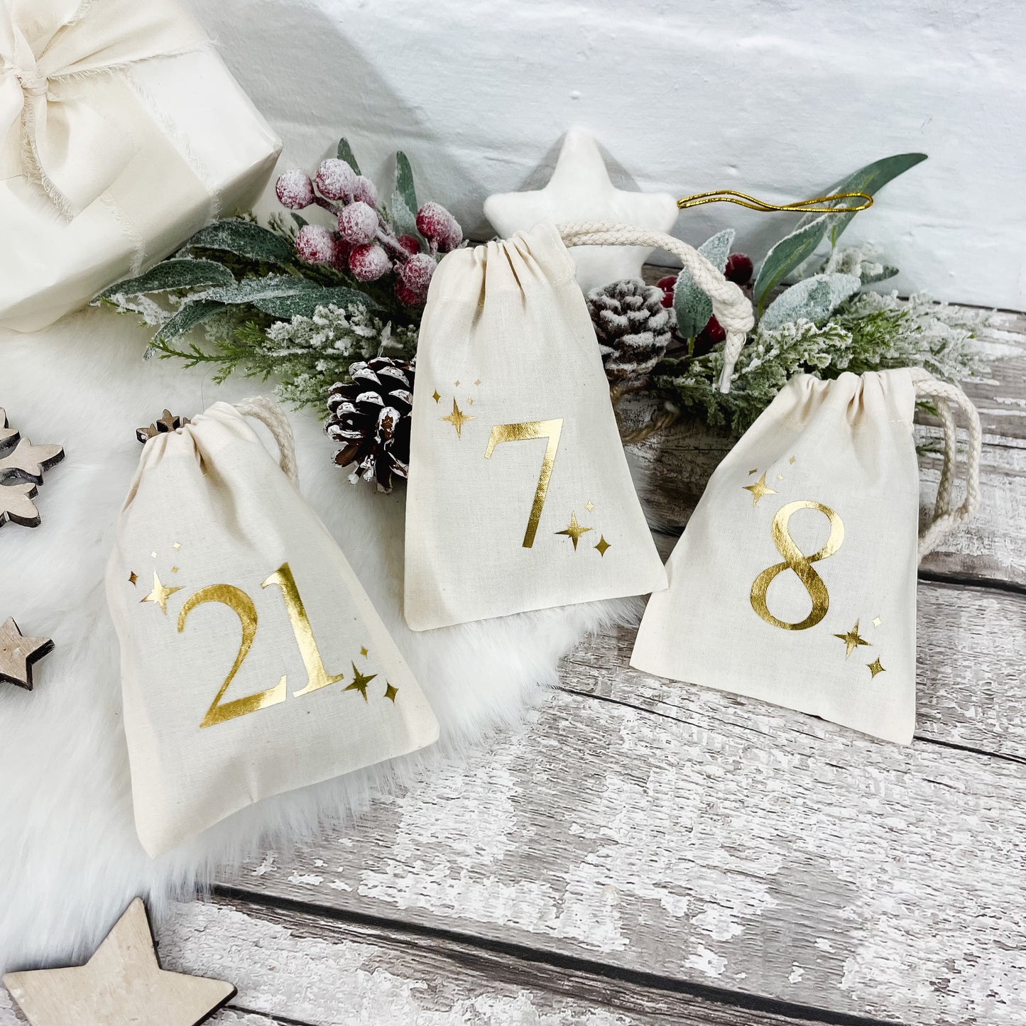 Advent Calendar Fill your own Bags 1-24 - Cream