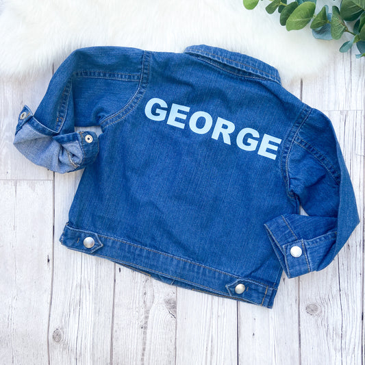 Personalised Children's Blue Denim Jacket