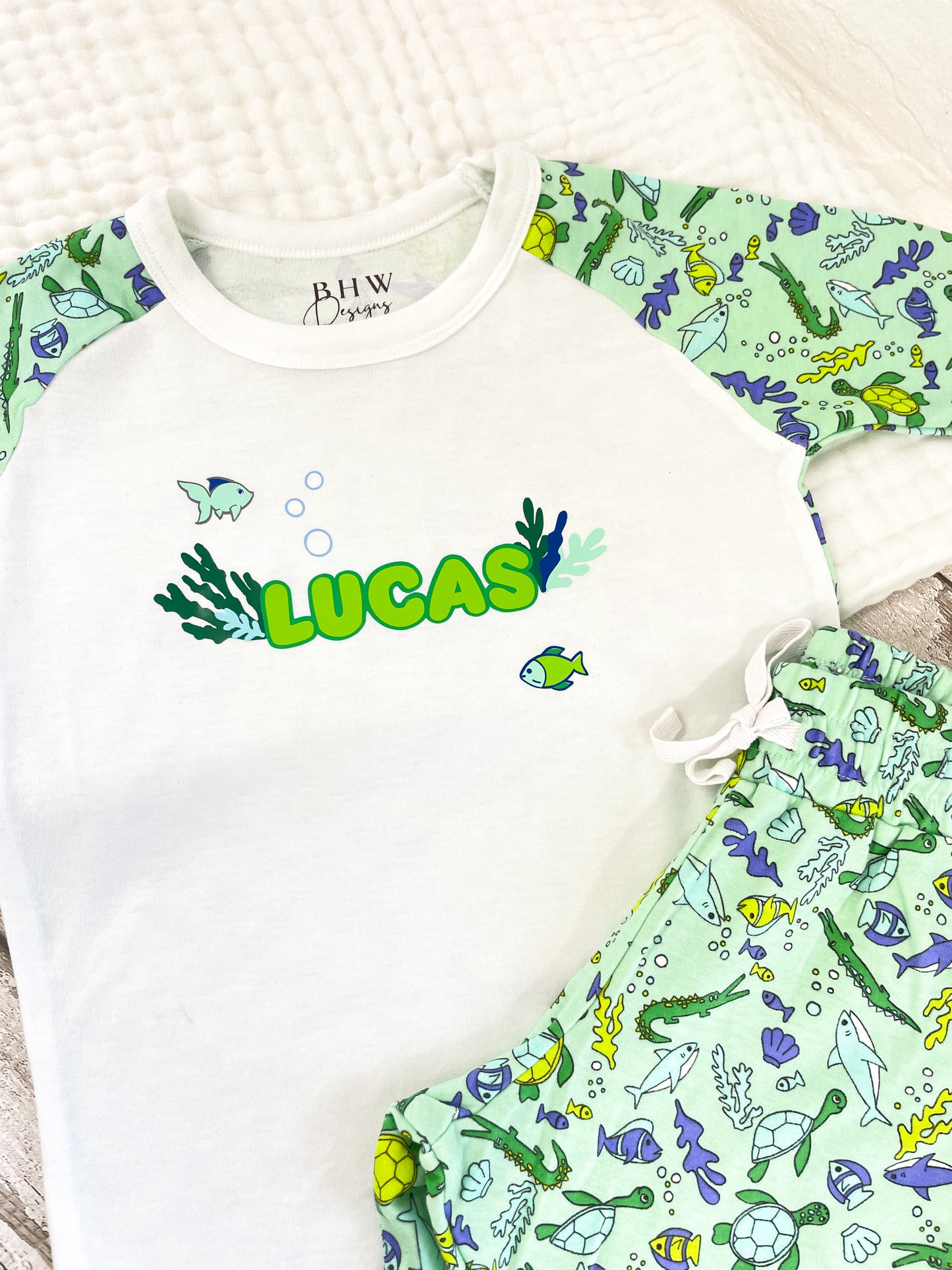 Personalised Under the sea Children's Short Pyjamas