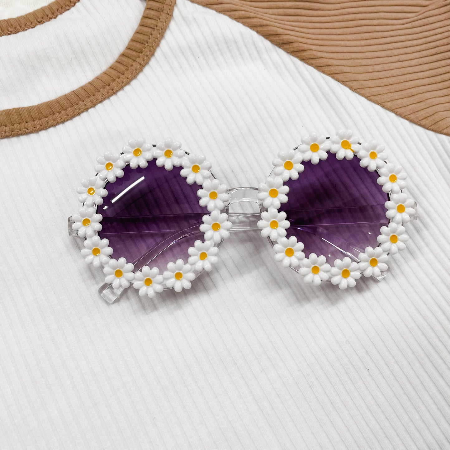Children's White Daisy Sunglasses