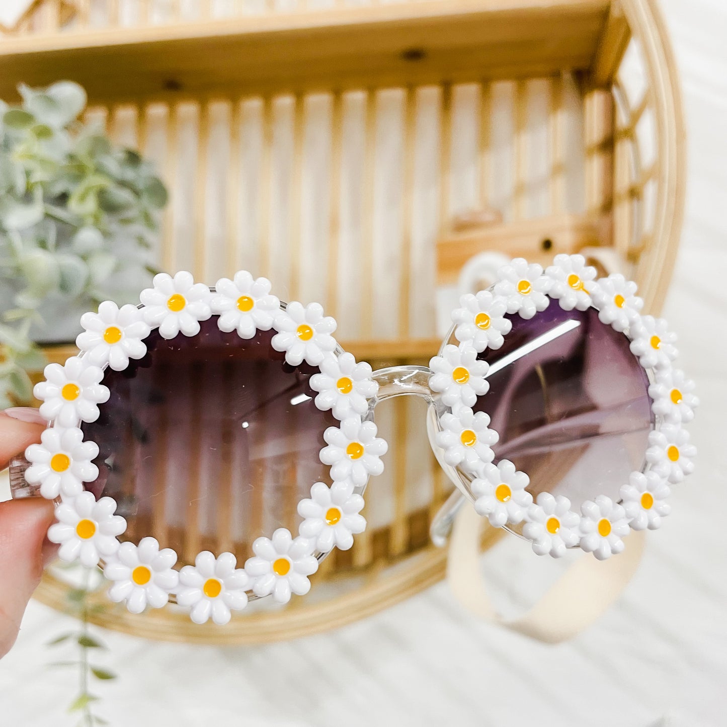 Children's White Daisy Sunglasses