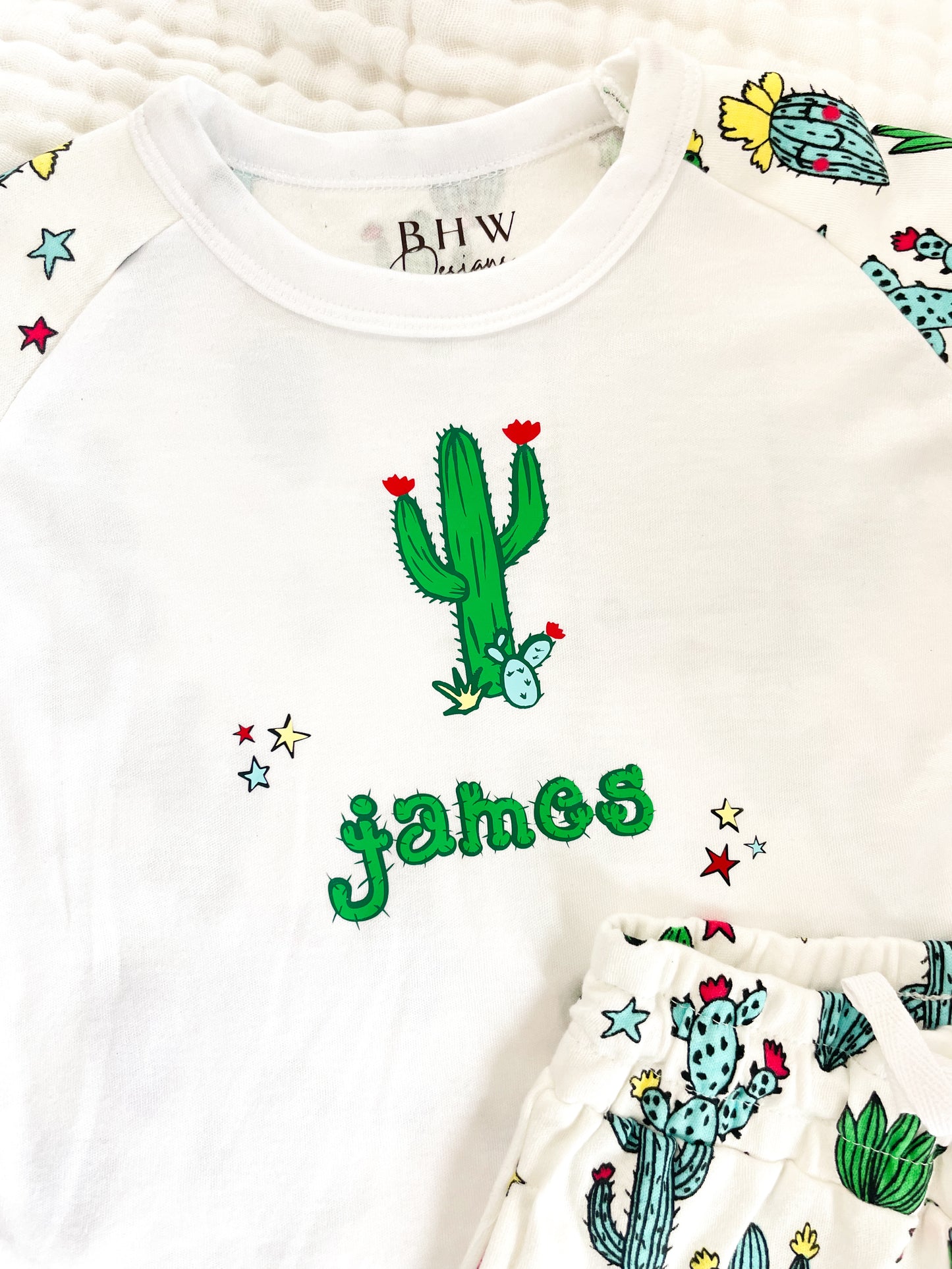 Personalised Cactus Children's Short Pyjamas