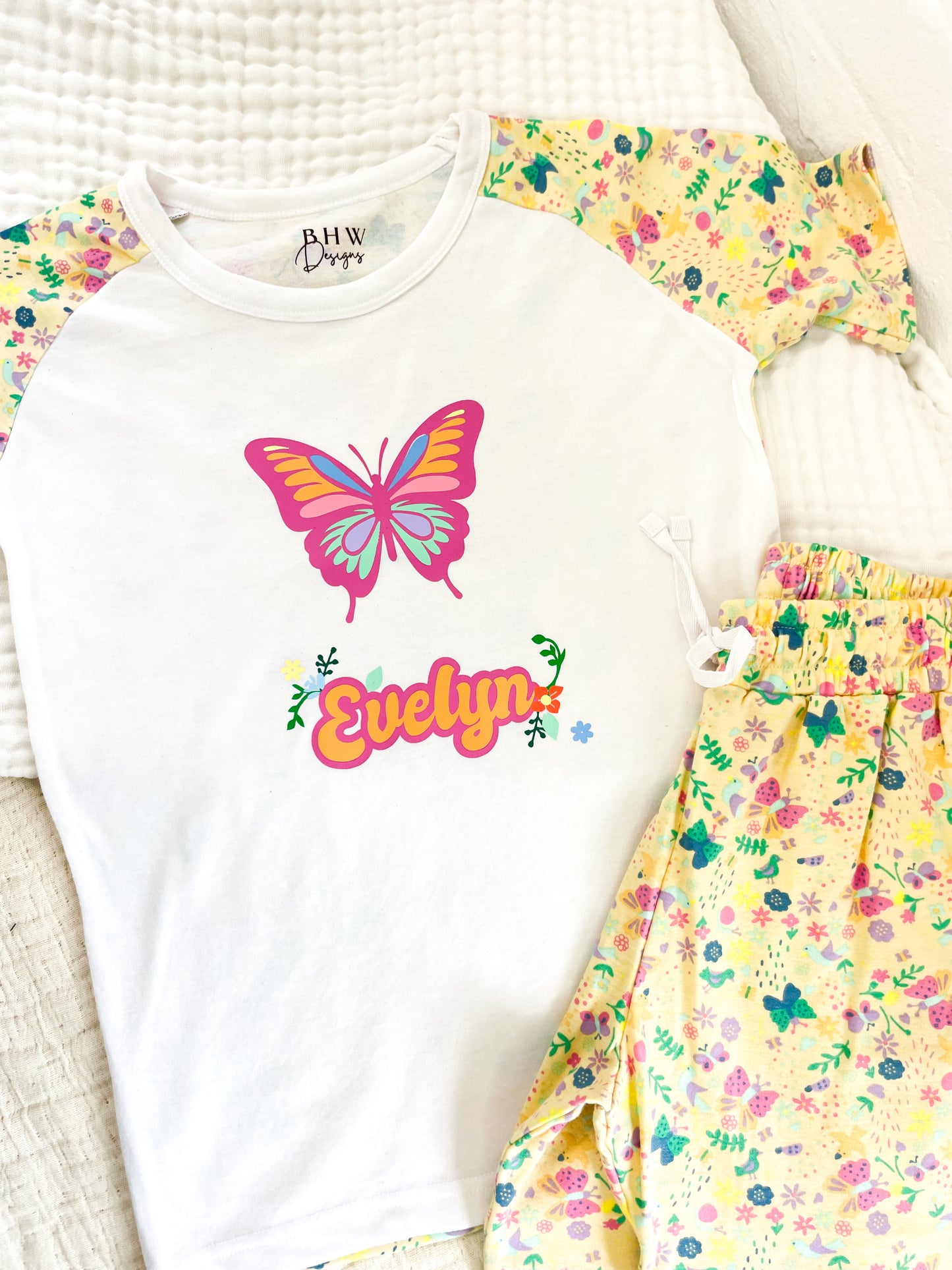 Personalised Butterfly Children's Short Pyjamas