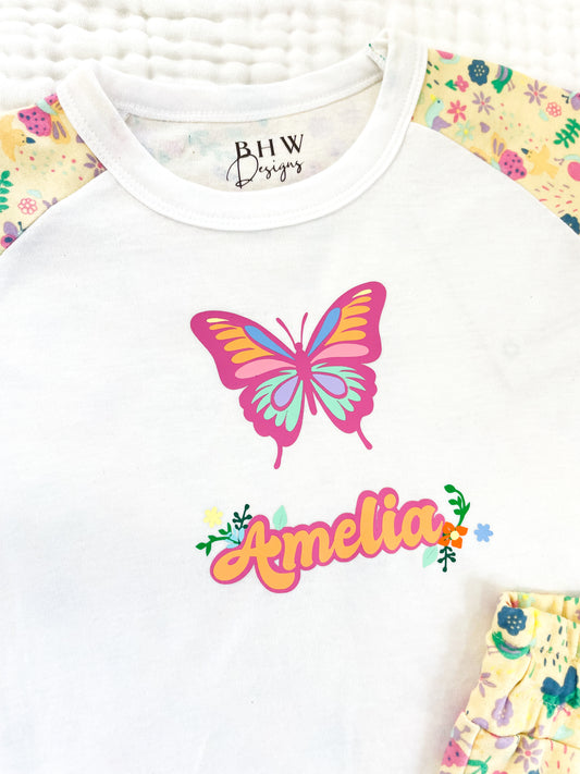 Personalised Butterfly Children's Short Pyjamas