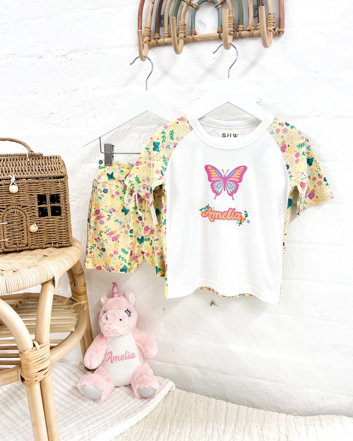 Personalised Butterfly Children's Short Pyjamas