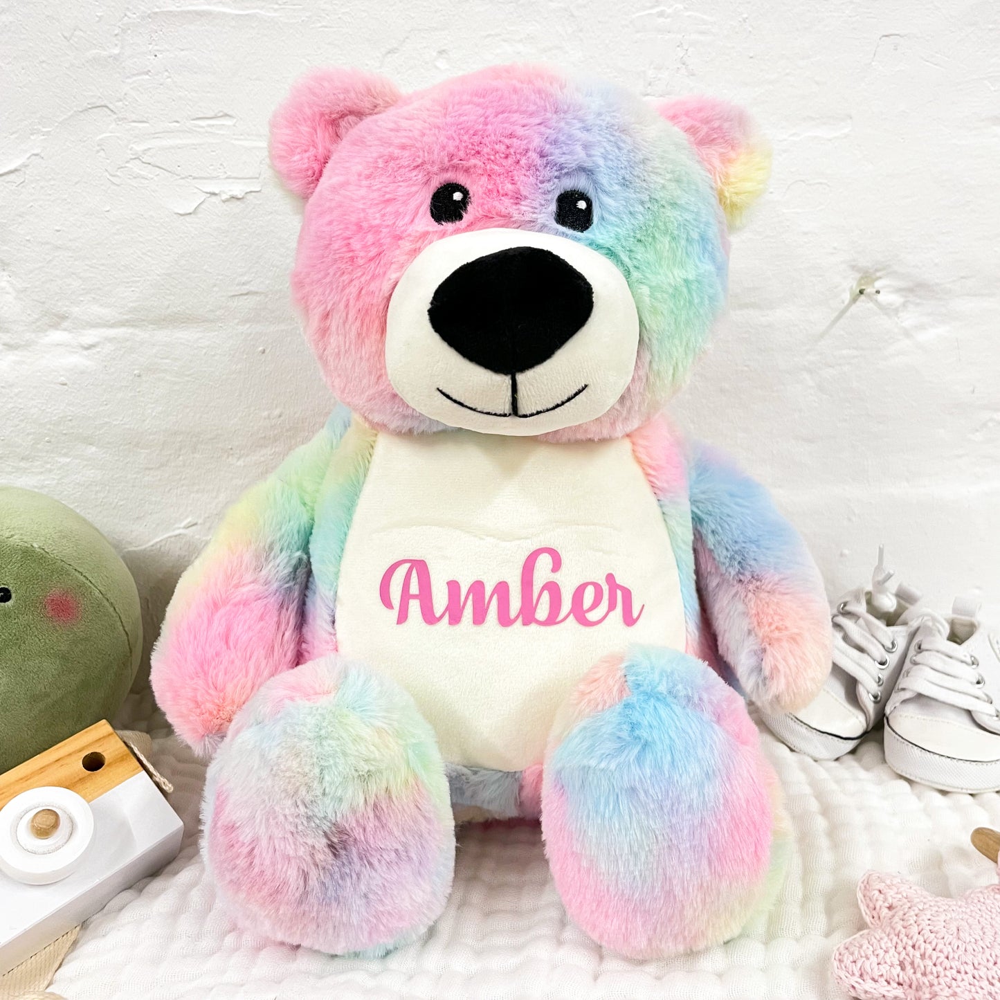 Personalised Multi Coloured Teddy Bear