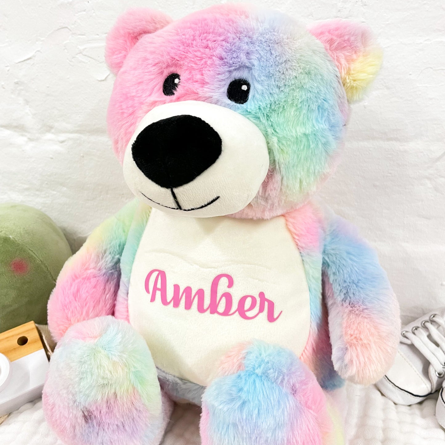 Personalised Multi Coloured Teddy Bear