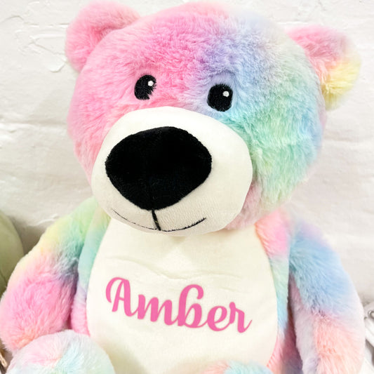 Personalised Multi Coloured Teddy Bear