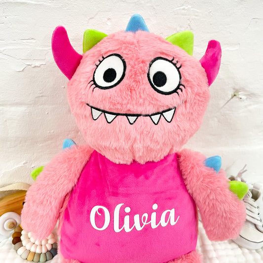 Personalised Pink Monster Soft Toy