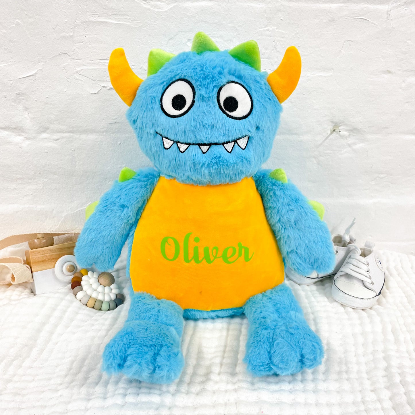 Personalised Blue Monster Soft Toy