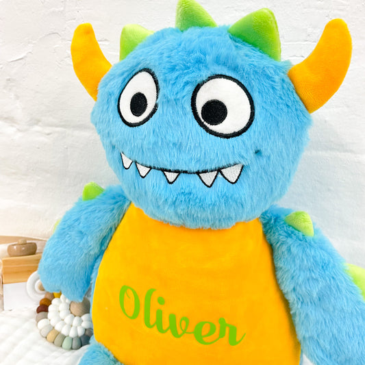 Personalised Blue Monster Soft Toy