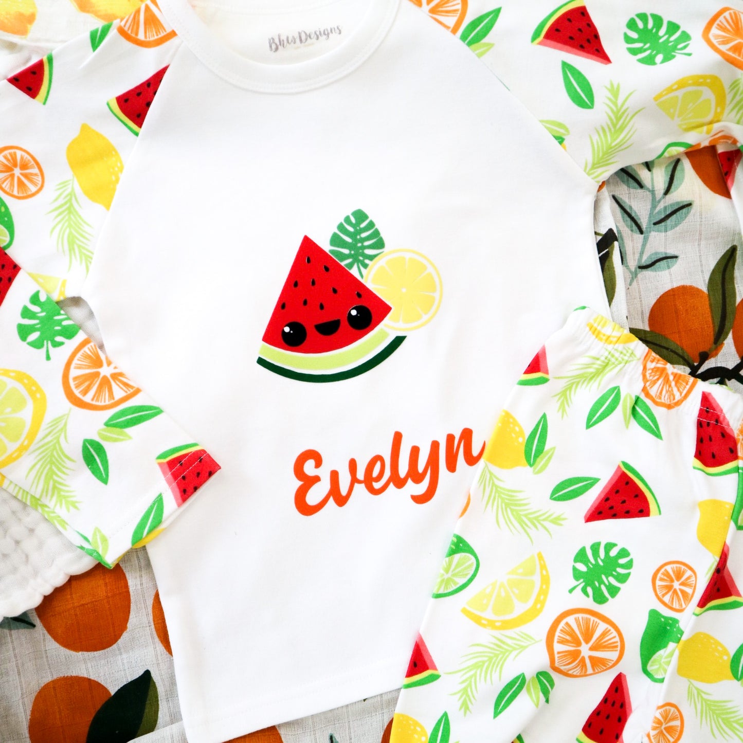 Personalised Children's Fruit Pyjamas