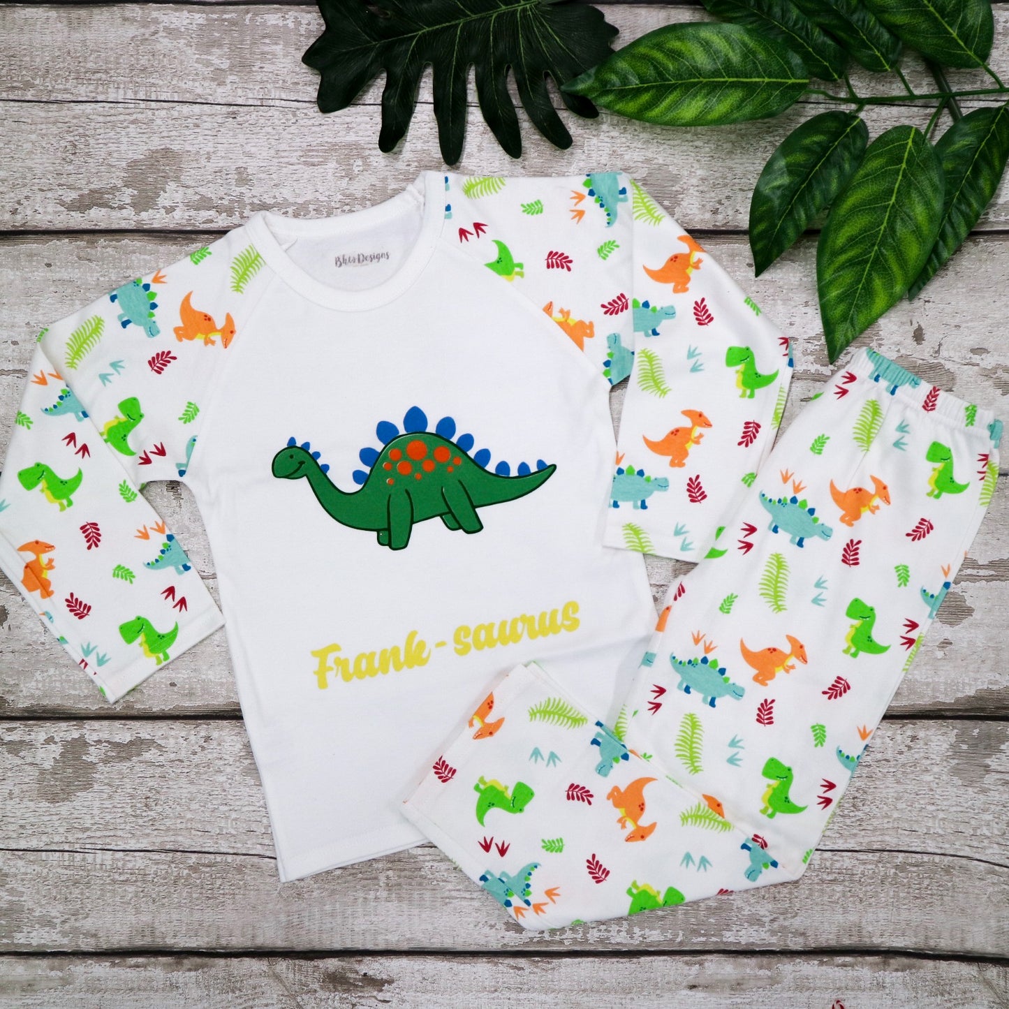 Personalised Children's Dinosaur Pyjamas
