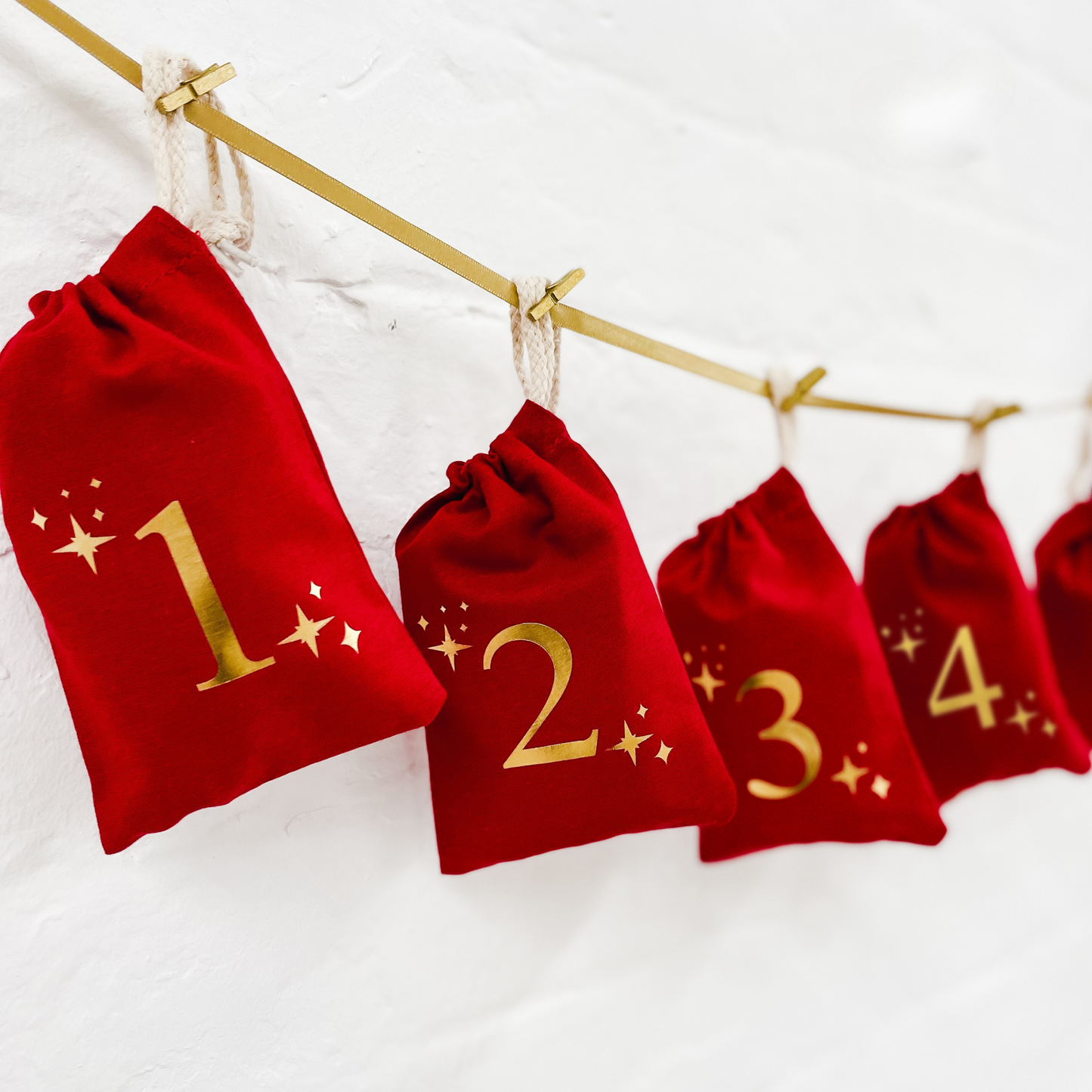 Advent Calendar Fill your own Bags 1-24 - Red