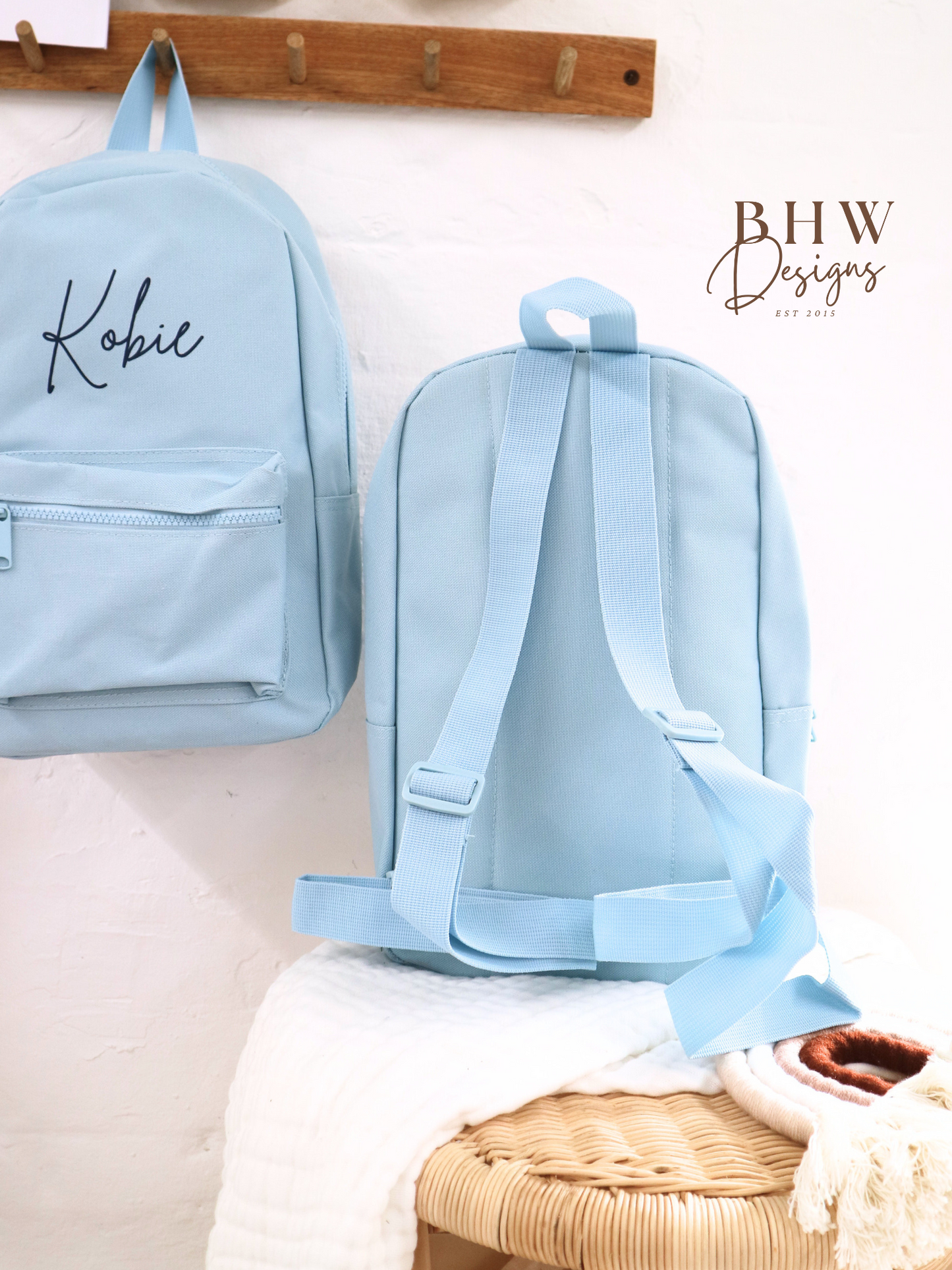 Personalised Kid's Mini Backpack - Baby Blue