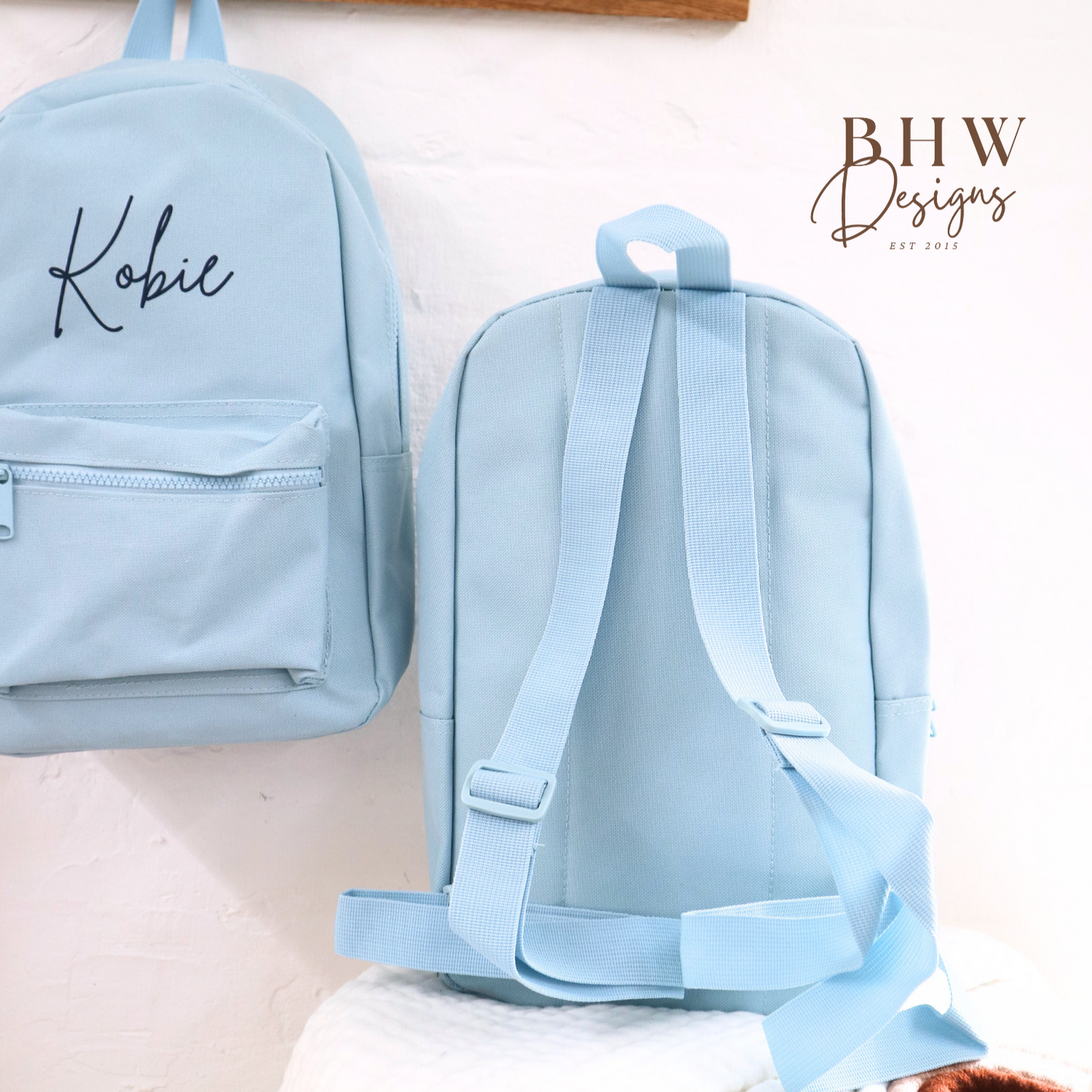 Personalised Kid's Mini Backpack - Baby Blue