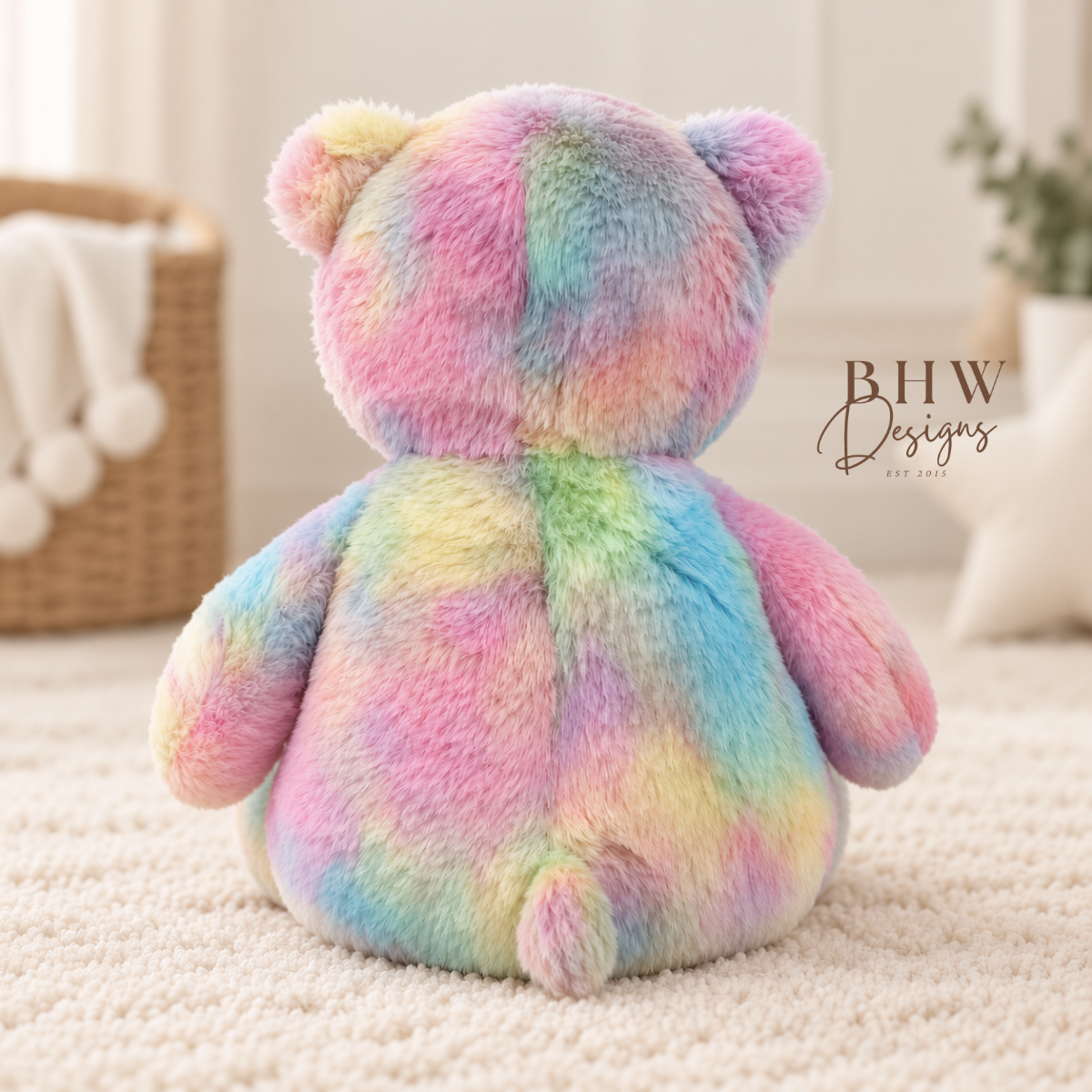 Personalised Pastel Rainbow Teddy Bear