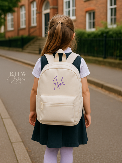 Personalised Kid's Mini Backpack - Cream
