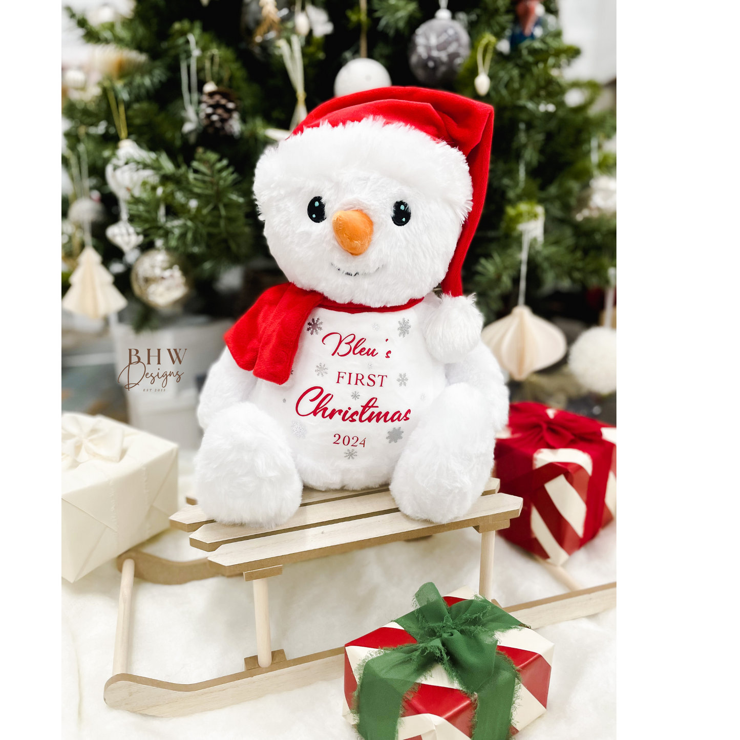 Personalised Snowman First Christmas Soft Toy