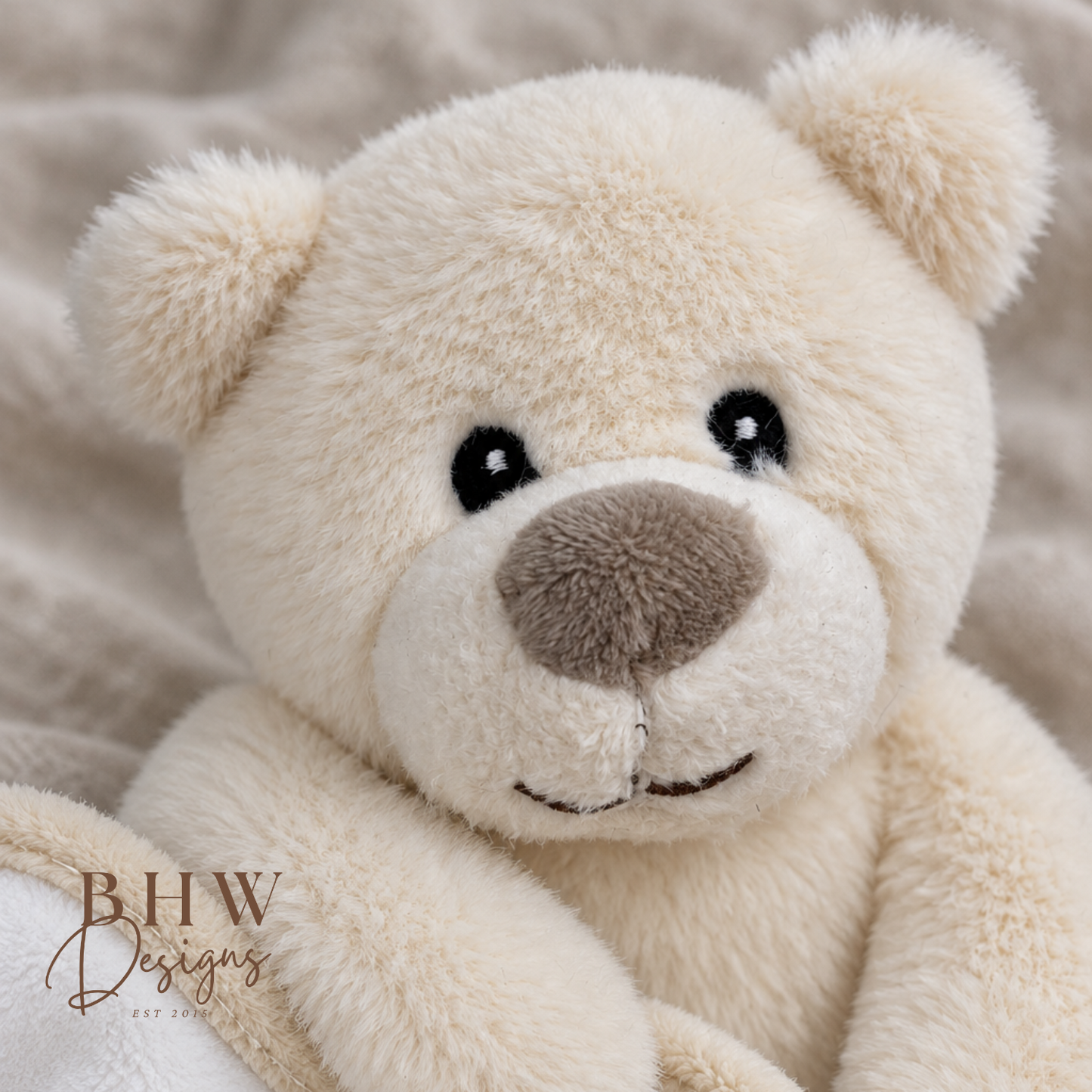 Personalised Cream Teddy bear Comforter
