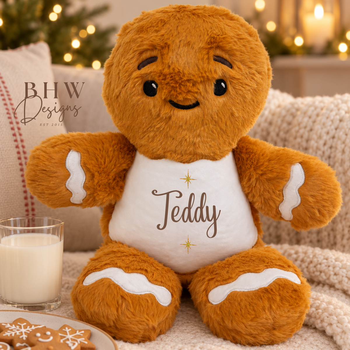 Personalised Name Gingerbread man Soft Toy