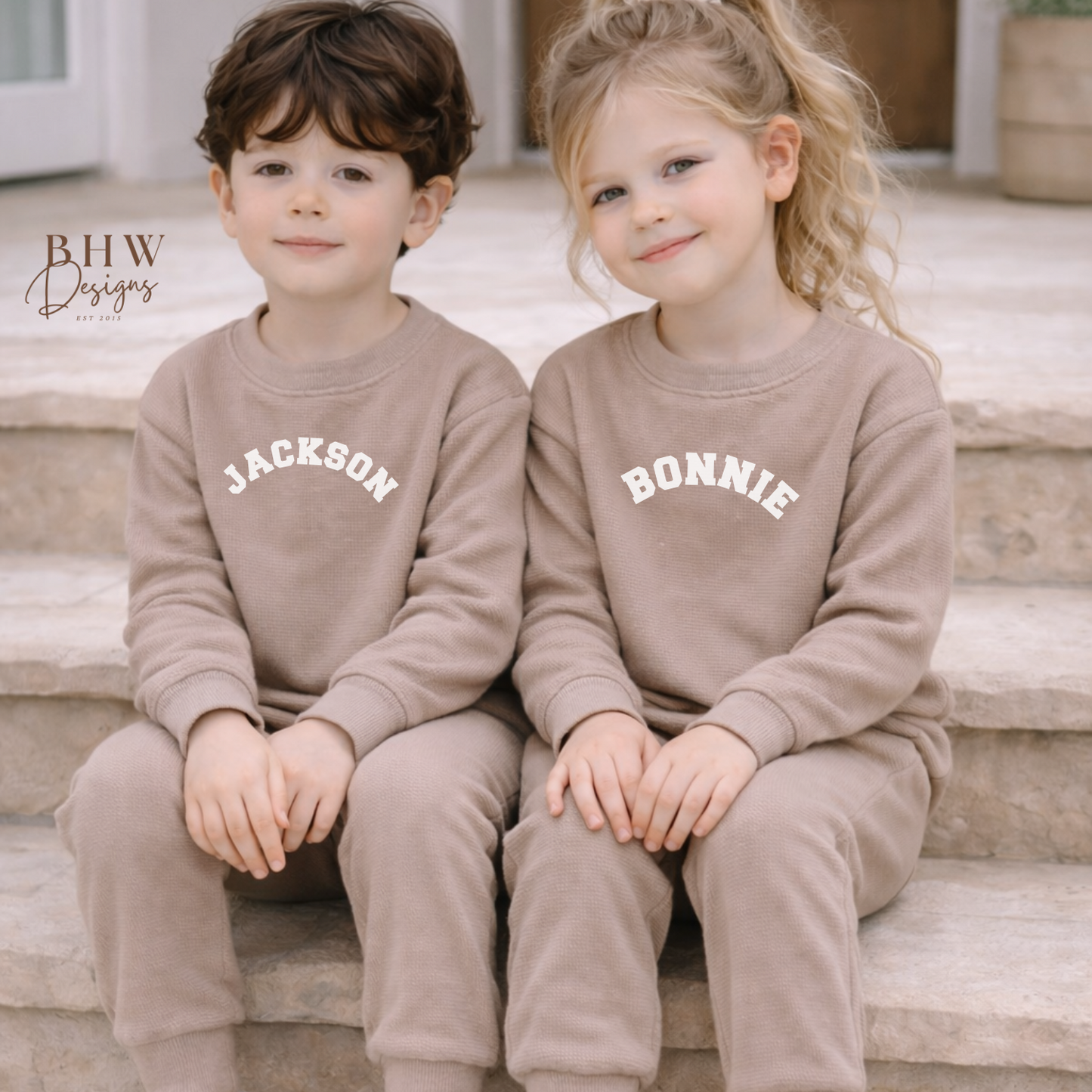 Personalised Waffle Lounge Sets - Taupe