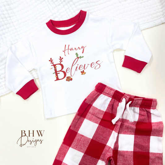 Personalised Red Check Pyjamas