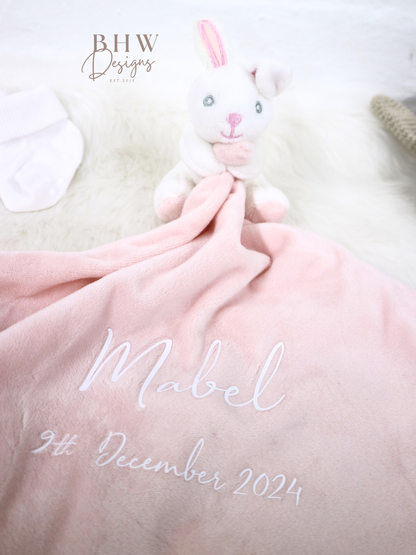 Personalised Bunny Rattle Comforter