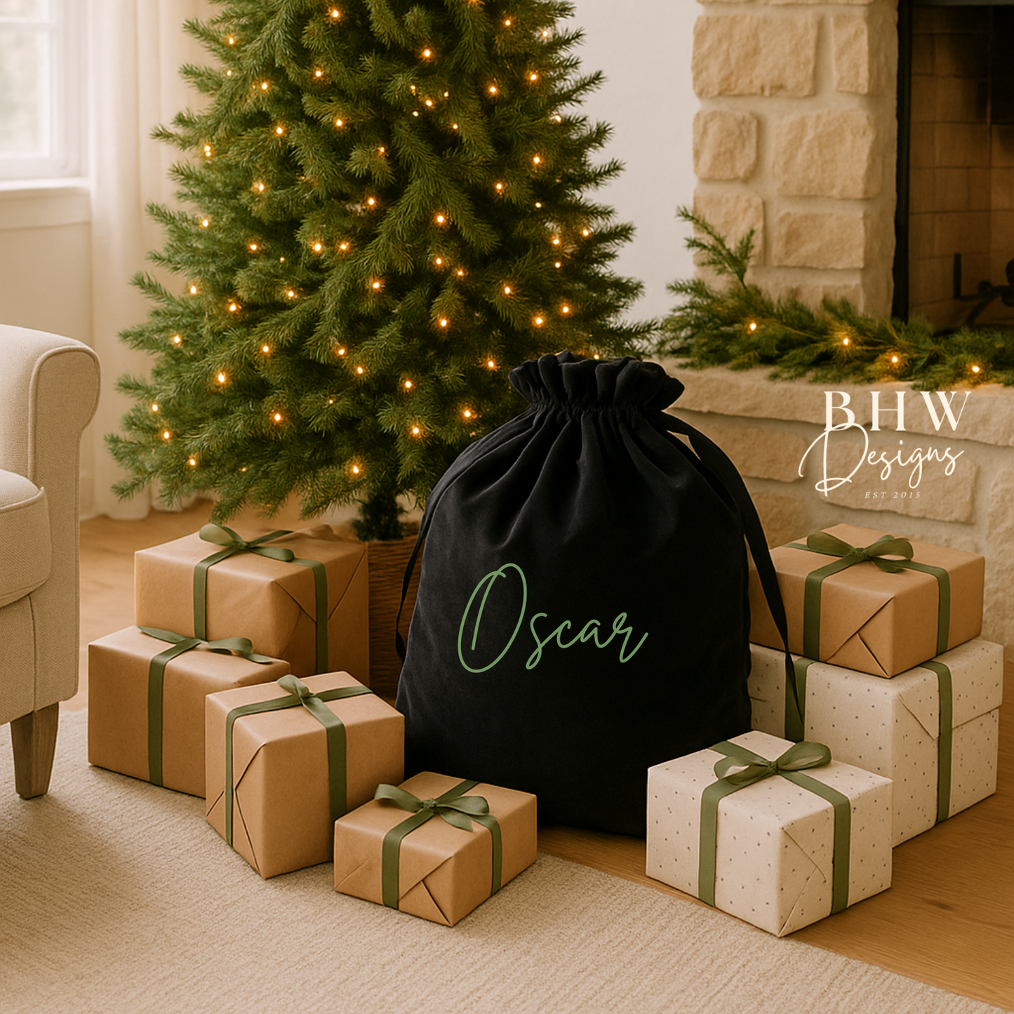 Velvet Gift Sack - Black Onyx